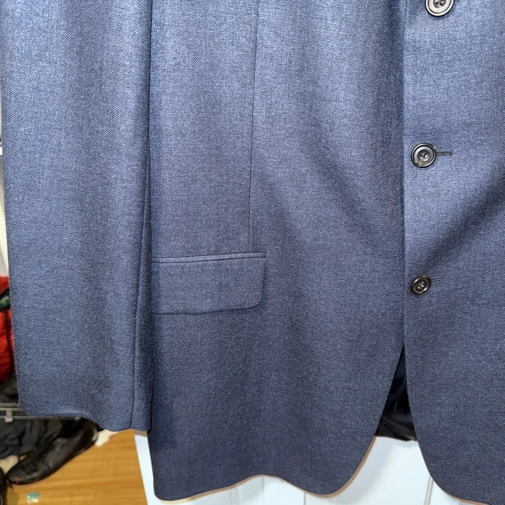 Hickey Freeman Ltd. Luxury Silk Blend Blazer Jacket Slate Blue | Union Made 42R